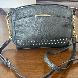 Jennifer Lopez Black Crossbody Bag Gold Chain Stud Detail